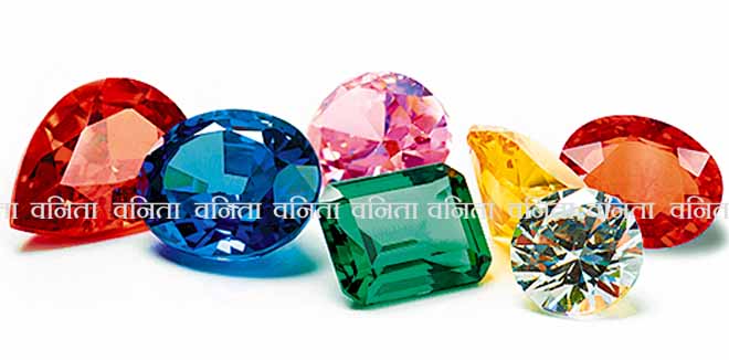 Bright gems isolated on a white background