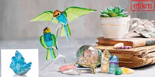 Beautiful gemstones set, old books, home plant on table. quartz minerals for healing Crystal Ritual, Witchcraft, relaxation, meditation. spiritual esoteric practice. "Find more balance into your life"